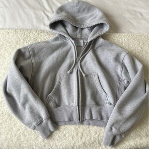 Aritzia TNA cozy fleece boyfriend boxy zip up hoodie